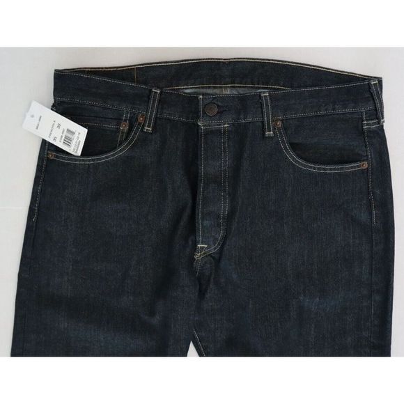 Levi's 501 Men's Sz 35x30 Dark Wash Pre-Worn Button Fly Distressed Jeans $70 - Picture 5 of 8